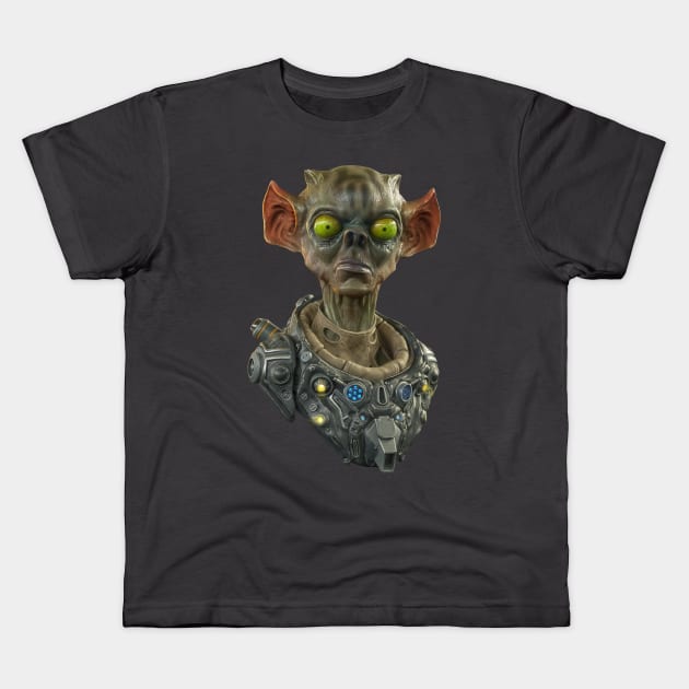 alien pilot Kids T-Shirt by INKSPACE